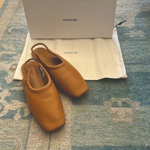 Vince sling back shoe - tan leather